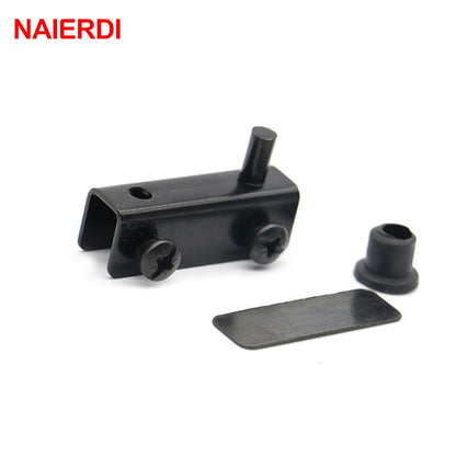 NAIERDI Black Door Stopper Magnetic Cabinet Catches Brackets Glass Clamps Door Closer For Kitchen Cupboard Furniture Hardw