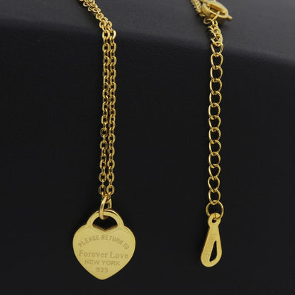 Fashion Luxury Famous Brand Necklace Women paragraph clavicle  Necklace Gold Color Peach Heart Pendant Necklace Fine Jewelry