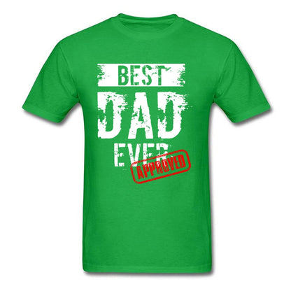 Best Dad Ever. Approved T Shirt Father Day Tshirt Mens T-shirts 100% Cotton Tops Funny Letter Tees Europe Clothing Black