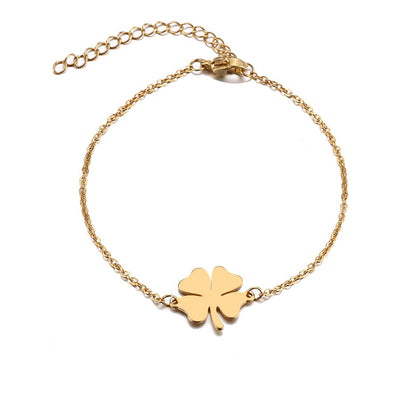 DOTIFI For Women Stainless Steel Bracelet  Lucky Clover Gold Color Pulseira Feminina Lover Engagement Jewelry