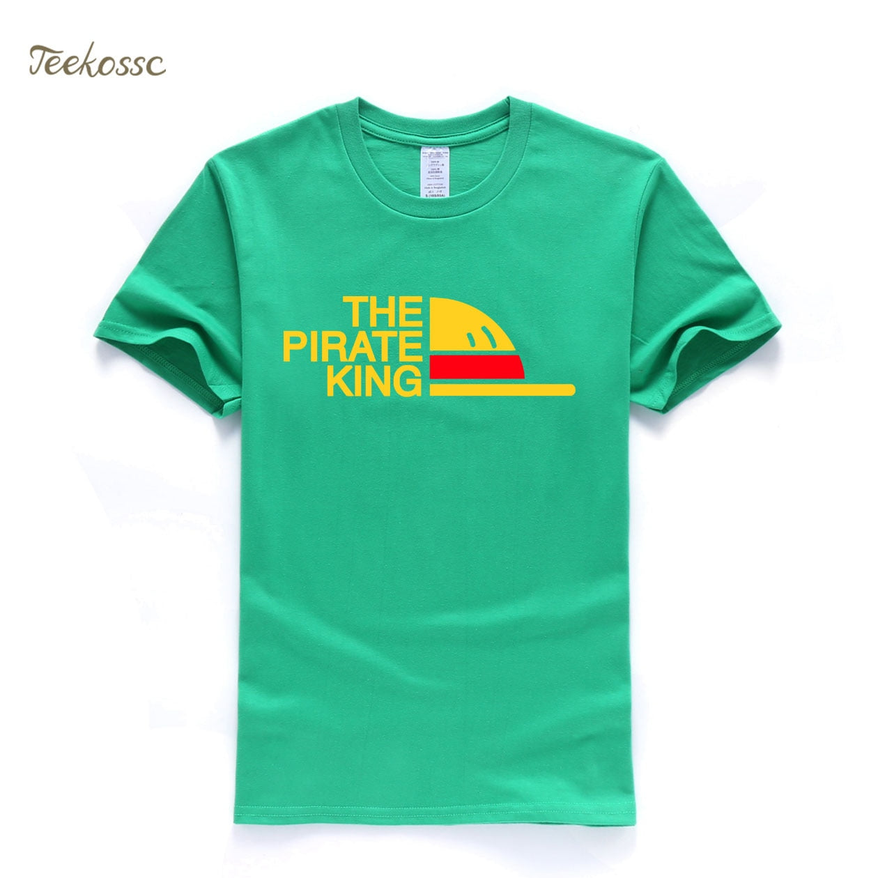 New Brand  T-Shirt Men The Pirate King T Shirt Mens Luffy Tshirt Summer Tees Japanese Anime Cotton Short Sleeve Men&#39;s