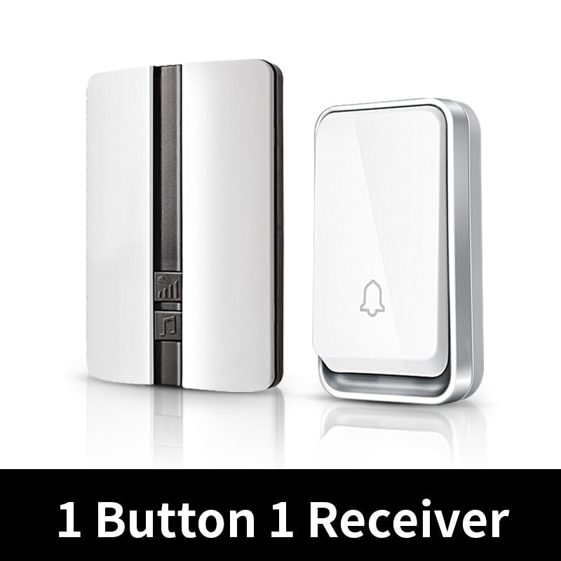 VeryHome Wireless Doorbell Waterproof Self-powered Button Smart Door Bell Sets Home Welcome Outdoor House Chimes  Receiver