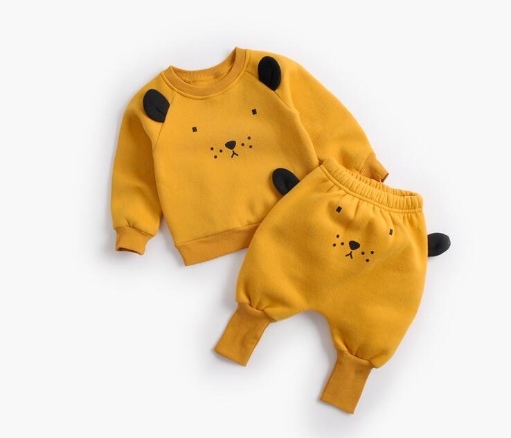 Baby Suit Autumn Winter Baby Boy Cartoon Cute Clothing Pullover Sweatshirt Top + Pant Clothes Set Baby Toddler Girl Outfit Suit