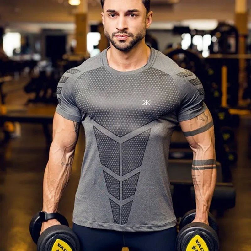 2023 New large-type Men Compression T-shirt men Sporting Skinny Tee Shirt Male Gyms Running T-shirt Fitness Sports men t-shirts