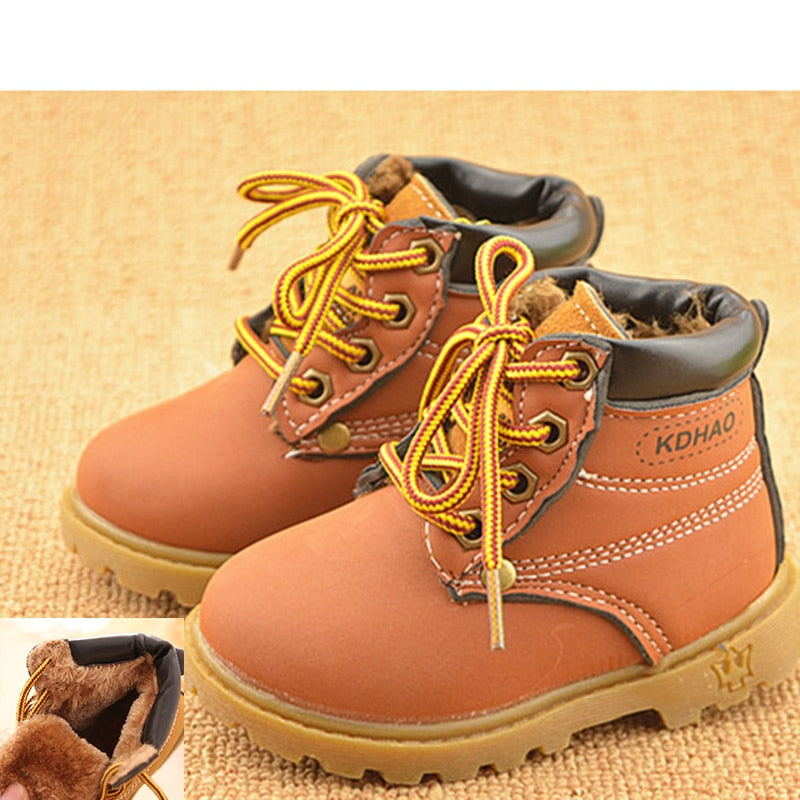 Autumn Winter Baby Boots Toddler Fashion Boots Kids Shoes Boys Girls Snow Boots Girls Boys Plush Fashion Boots Shoes Size 21-30