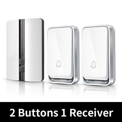 VeryHome Wireless Doorbell Waterproof Self-powered Button Smart Door Bell Sets Home Welcome Outdoor House Chimes  Receiver