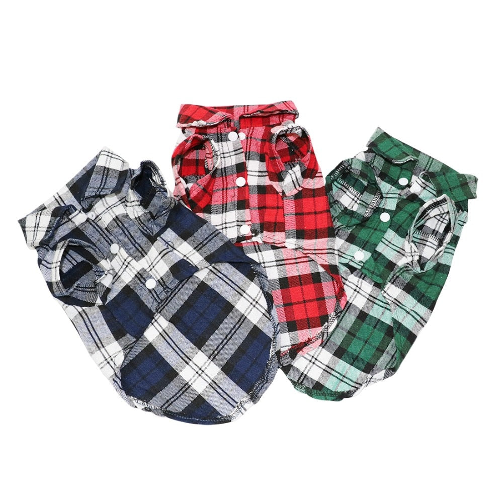 Pet Dog Clothes for Dog Soft Summer Plaid Dog Vest Clothes For Small Dogs Chihuahua Cotton Puppy Shirts T shirt Cat Vests