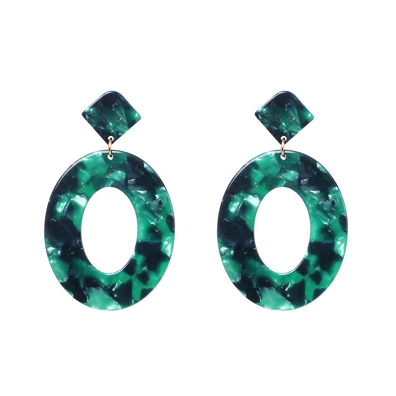 JURAN New Long Dangle Resin Green Leaves Earrings Party Jewelry Accessories Handmade Fashion Acrylic Earrings for Women 2023