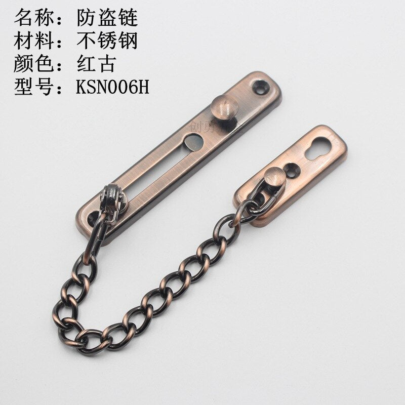 Thickening Anti-theft Sliding Door Lock Chain Safety Door Bolt Hotel Office Security Chain Gate Cabinet Latches Decorative Hardw