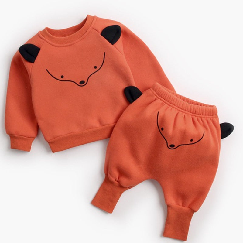 Baby Suit Autumn Winter Baby Boy Cartoon Cute Clothing Pullover Sweatshirt Top + Pant Clothes Set Baby Toddler Girl Outfit Suit