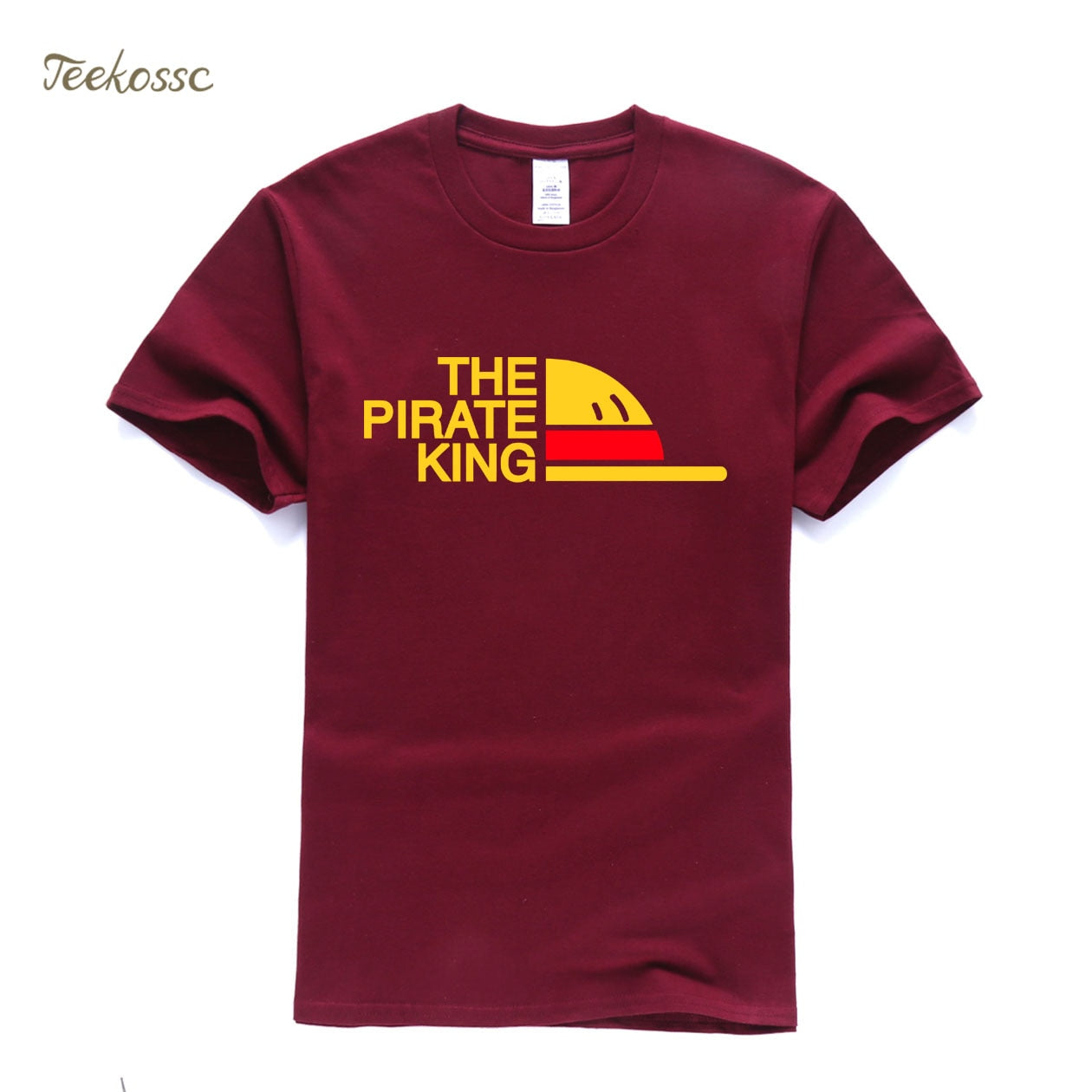 New Brand  T-Shirt Men The Pirate King T Shirt Mens Luffy Tshirt Summer Tees Japanese Anime Cotton Short Sleeve Men&#39;s