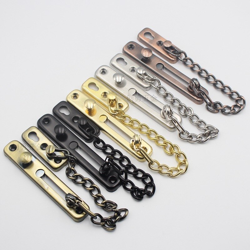 Thickening Anti-theft Sliding Door Lock Chain Safety Door Bolt Hotel Office Security Chain Gate Cabinet Latches Decorative Hardw