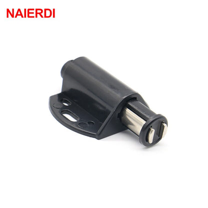 NAIERDI Black Door Stopper Magnetic Cabinet Catches Brackets Glass Clamps Door Closer For Kitchen Cupboard Furniture Hardw