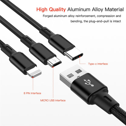 USB Cable For iPhone 13 12 11 XS X 8 7 6 Charging Charger 3 in 1 Micro USB Cable USB Type C Mobile Phone Cables For Samsung S9