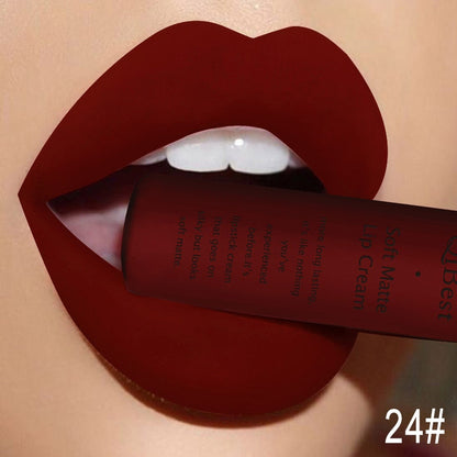 QIBEST Matte Liquid Lipstick Waterproof Long Lasting Velvet Mate Nude Red Lip Gloss Lint Tube Makeup Cosmetic Lipsticks Lipgloss