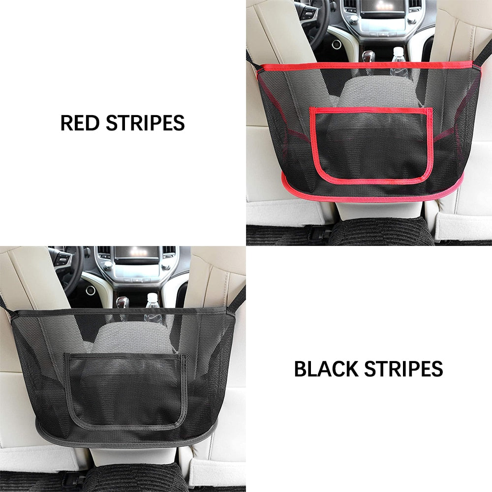 Car Net Pocket Handbag Holder Car Purse Holder Between Seats Mesh Car Backseat Organizer Purse Phone Car Storage Netting Pouch