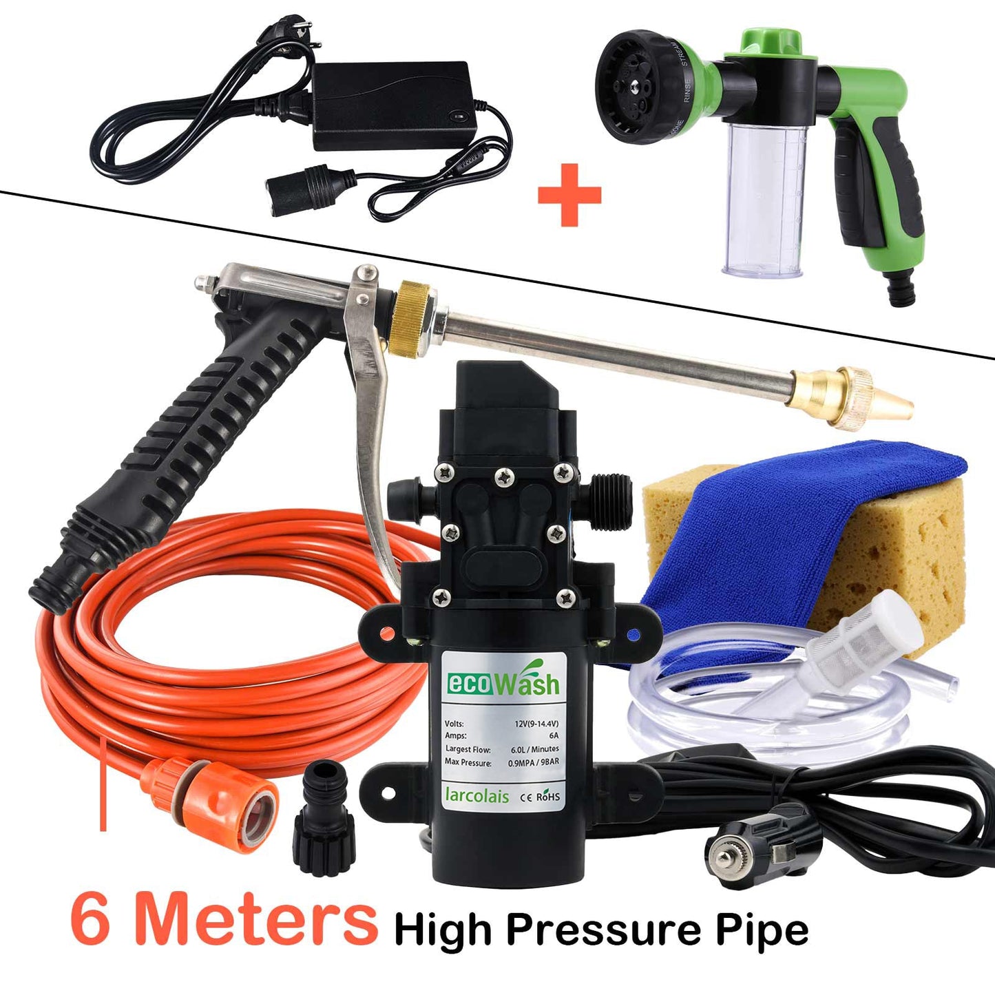 Car Wash 12V Washer Car Gun Pump High Pressure Cleaner Car Care Portable Washing Machine Electric Cleaning Auto Device