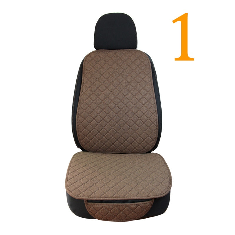 Big Size Linen Flax Car Seat Cover Protector Front Seat Backrest Cushion Pad Mat Auto Front Interior Styling Truck SUV or Van