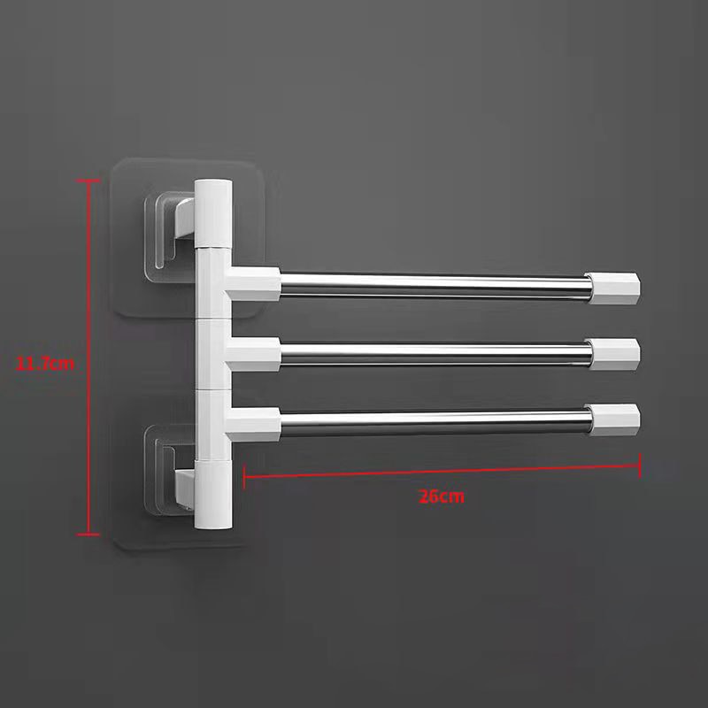 Bathroom Towel Rack Rotatable Towel Holder Space Aluminum 2/3/4/5-Bar Towel Hanger Kitchen Shelf Paper Hanging Wall Mounted