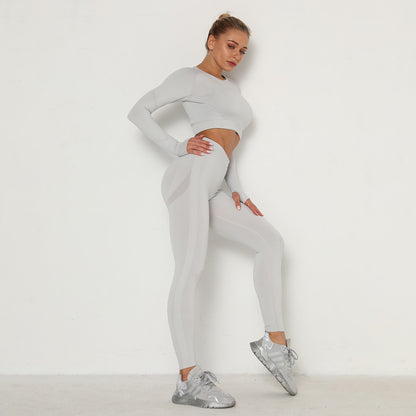 SVOKOR Crop Top Gym Set Seamless Women Yoga Workout Set Fintess Clothing Push Up Leggings Sport Wear Women Suits Tracksuit