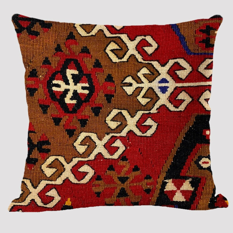 Bohemian Patterns Linen Cushions Case Multicolors Abstract Ethnic Geometry Print Decorative Pillows Case Living Room Sofa Pillow