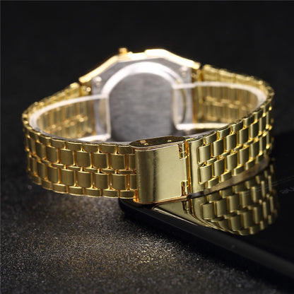 Fashion Digital Men&#39;s Watches Luxury Stainless Steel Link Bracelet Wrist Watch Band Business Electronic Male Clock Reloj Hombre