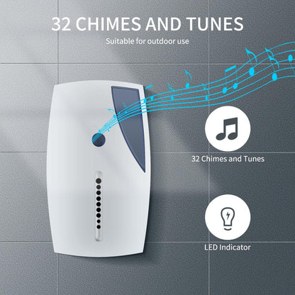 Smart Wireless Doorbell With LED Indication  36 Tunes Chime Music Door Bell Transmitter + Receiver 70-110M Range Remote Control