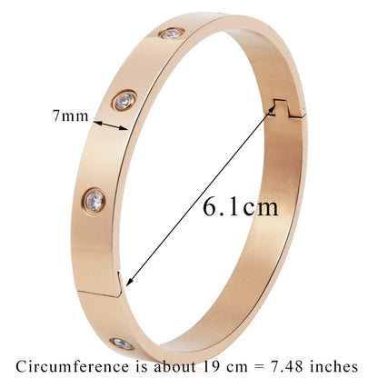 Beautiful Lovers Bracelets Woman Bracelets Stainless Steel Bangles and Bangles Cubic Zirconia Golden Woman Jewelry Gifts