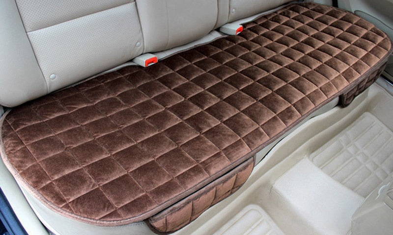 Car Seat Cover Car Accessory Front Rear Flocking Cloth Winter Warm Cushion Breathable Protector Mat Pad Universal Auto Interior