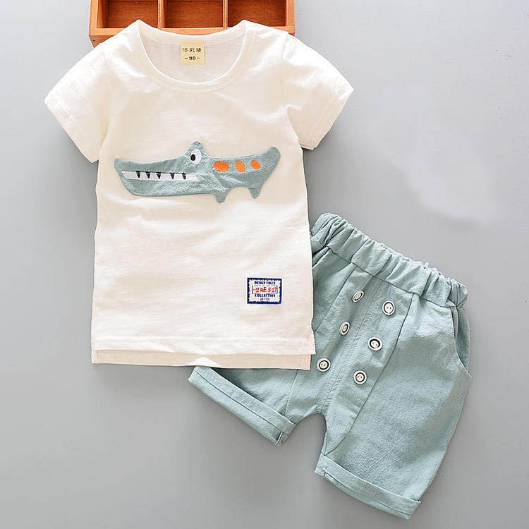 1 set kids boys Summer outfits 1-3 years boys Toddler kids baby boys outfits cotton cool Tee+Shorts Pants clothes Set cool