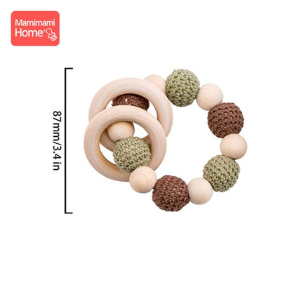 1Pc Baby Wooden Teether Crochet Giraffe Rattle Toy BPA Free Wood Rodent Rattle Baby Mobile Gym Custom logo Educational Toys