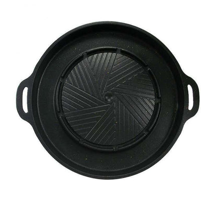 Non Stick Aluminum Alloy Round BBQ Grill Pans Hotpot Smokeless Electric Barbecue Grill Hotpot Korean Shabu Kitchen Cooking Tools