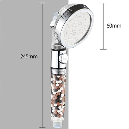 ZhangJi Bathroom 3-Function SPA Shower Head with Switch Stop Button high Pressure Anion Filter Bath Head Water Saving Shower