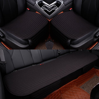 Flax Car Seat Cover Front Rear Linen Fabric Cushion Breathable Protector Mat Pad Universal Auto Interior Styling Truck SUV Van