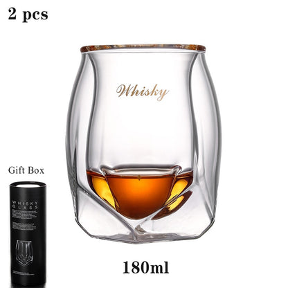 Whiskey Glass Double WineBar Tequila Beer Home Kitchen Drinking Tea Cup Party Glass Glass Cup Set