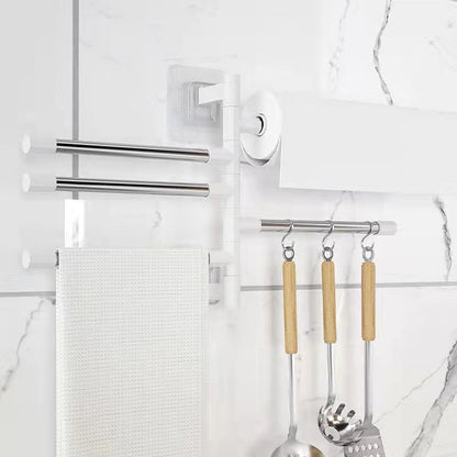 Bathroom Towel Rack Rotatable Towel Holder Space Aluminum 2/3/4/5-Bar Towel Hanger Kitchen Shelf Paper Hanging Wall Mounted