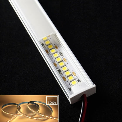 12VDC 50cm 20inch Cabinet Bar Light 2835 60/120/240 Led Flat U Low Profile Spotless Diffusion Adhesive Aluminium Hard Strip