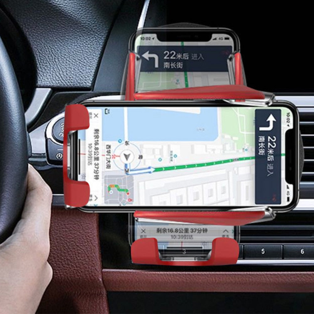 Car Wireless Charger Holder Wireless Charging Stand Charger Auto Infrared Sensor LED Mobile Phone Holder In Car Mount Air Vent