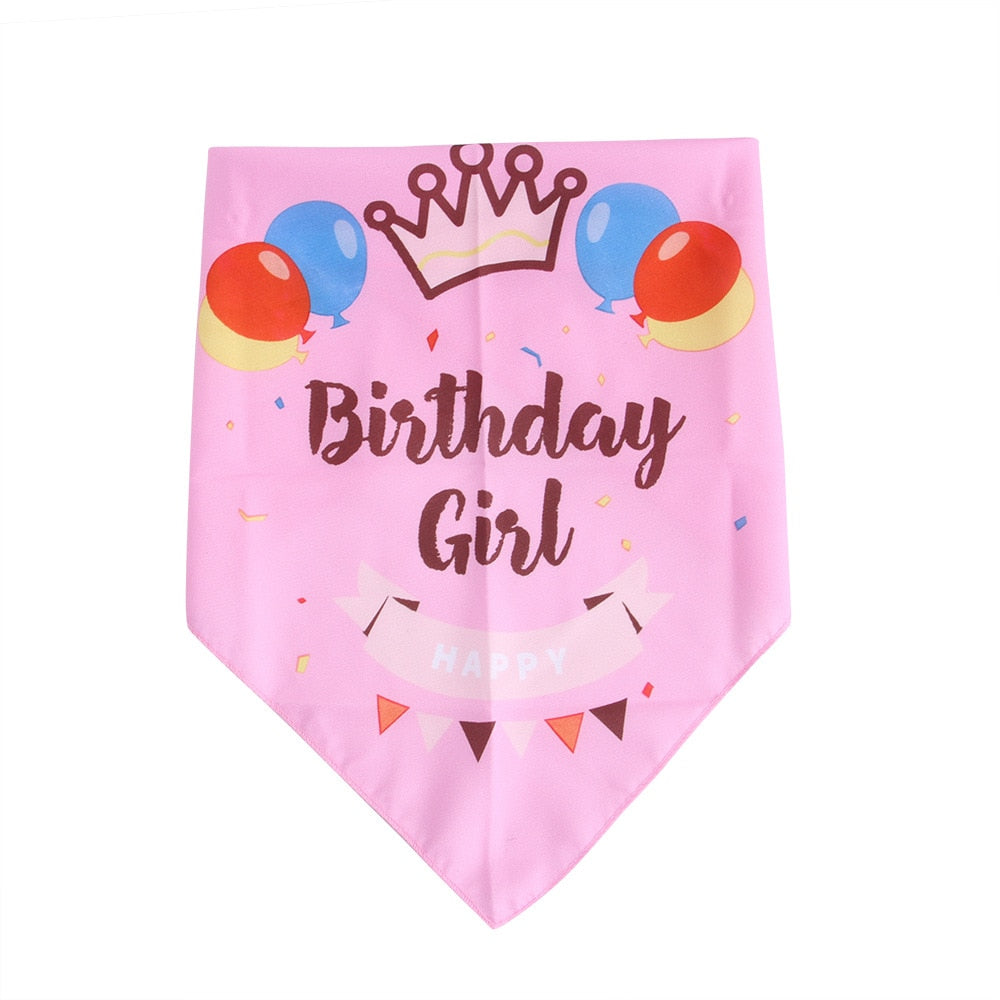 Happy Birthday Dog Bandanas Triangular Bandage Scarf Pet Product Puppy Kitten Teddy Chihuahua Neckerchief  Dogs Accessories Gift