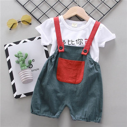 Lawadka Baby Boy Clothing Sets Infants Newborn Boy Clothes Shorts Sleeve Tops Overalls 2Pcs Outfits Summer Cartoon Clothing 2020