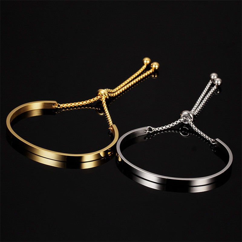 ZORCVENS 2023 New Fashion Gold Stainless Steel Bangle Bracelets For Women Adjustable High Polished Bracelet Wholesale