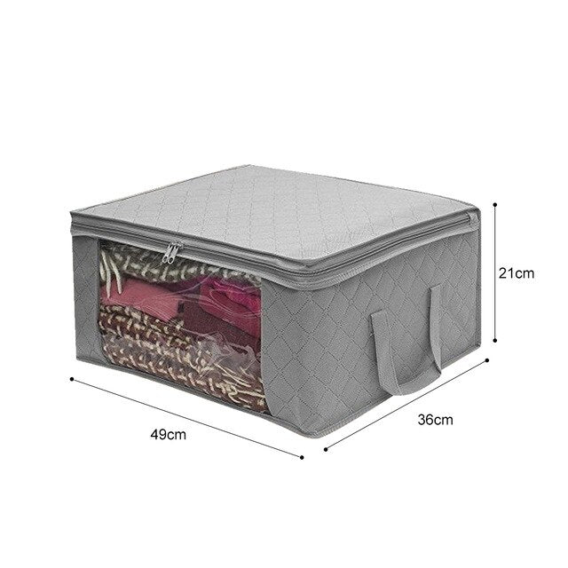 Quilt Storage Bag With Lid,Foldable Dust-Proof Storage Box,Large-Capacity Storage Bag For Clothes,Closet And Under-Bed Storage