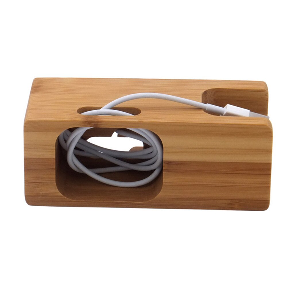 Wooden Charging Dock Station for Mobile Phone Holder Stand Bamboo Charger Stand Base For Apple Watch 7 6 5 4 3 SE and For iphone