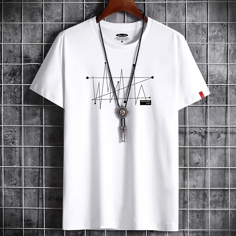 Manga S-6XL Oversize Men Loose Tee Tops 100% Cotton Fashion Goth Print Men's Short Sleeve T-shirt Summer New Male Casual Tshirt