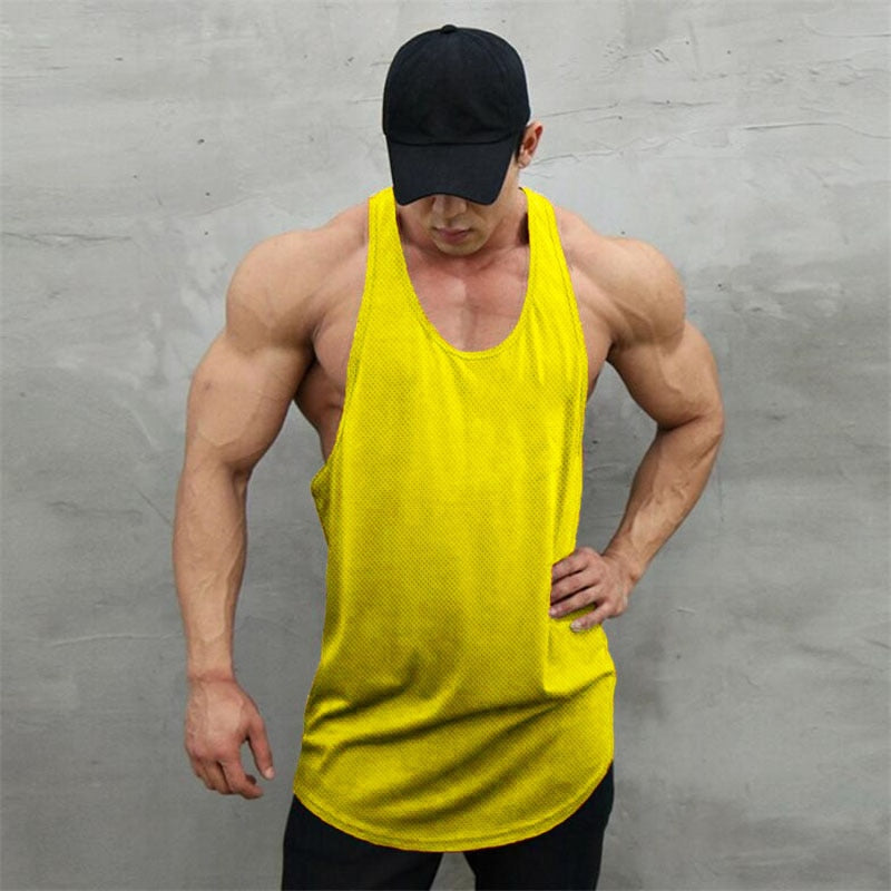 New Summer Brand Vest Mesh Gym Clothing Mens Tank Tops Sleeveless Shirt Bodybuilding Equipment Fitness Men&#39;s Stringer Tanktop