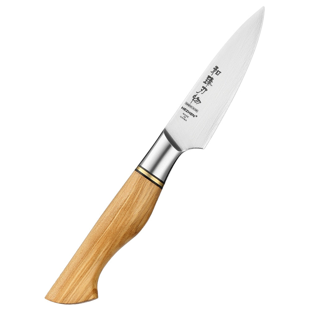 HEZHEN 1-5PC Knife Set Sandivik 14C28N Steel Stainless Steel Chef Santoku Utility Paring Cook Knife For Meat Sharp Kitchen Knife