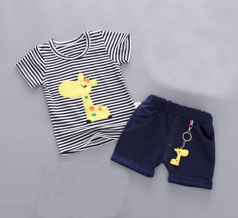 1 set kids boys Summer outfits 1-3 years boys Toddler kids baby boys outfits cotton cool Tee+Shorts Pants clothes Set cool