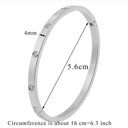 Beautiful Lovers Bracelets Woman Bracelets Stainless Steel Bangles and Bangles Cubic Zirconia Golden Woman Jewelry Gifts