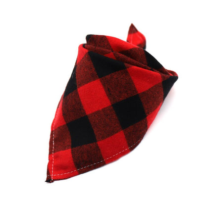 Dog Bandanas Large Pet Scarf Pet Bandana For Dog Cotton Plaid WashableBow ties Collar Cat Dog Scarf Large Dog Accessories