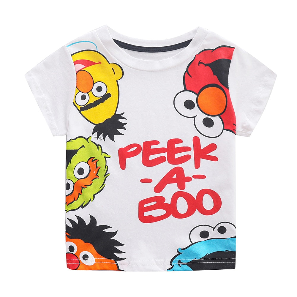 Jumping meters Boys Cartoon T shirts for Summer Children&#39;s Cotton Clothes Aircrafts Kids Tops Tees for Boys Girls Wear